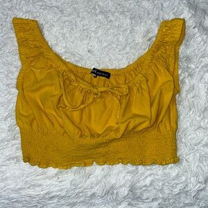Mustard brandy melville crop top